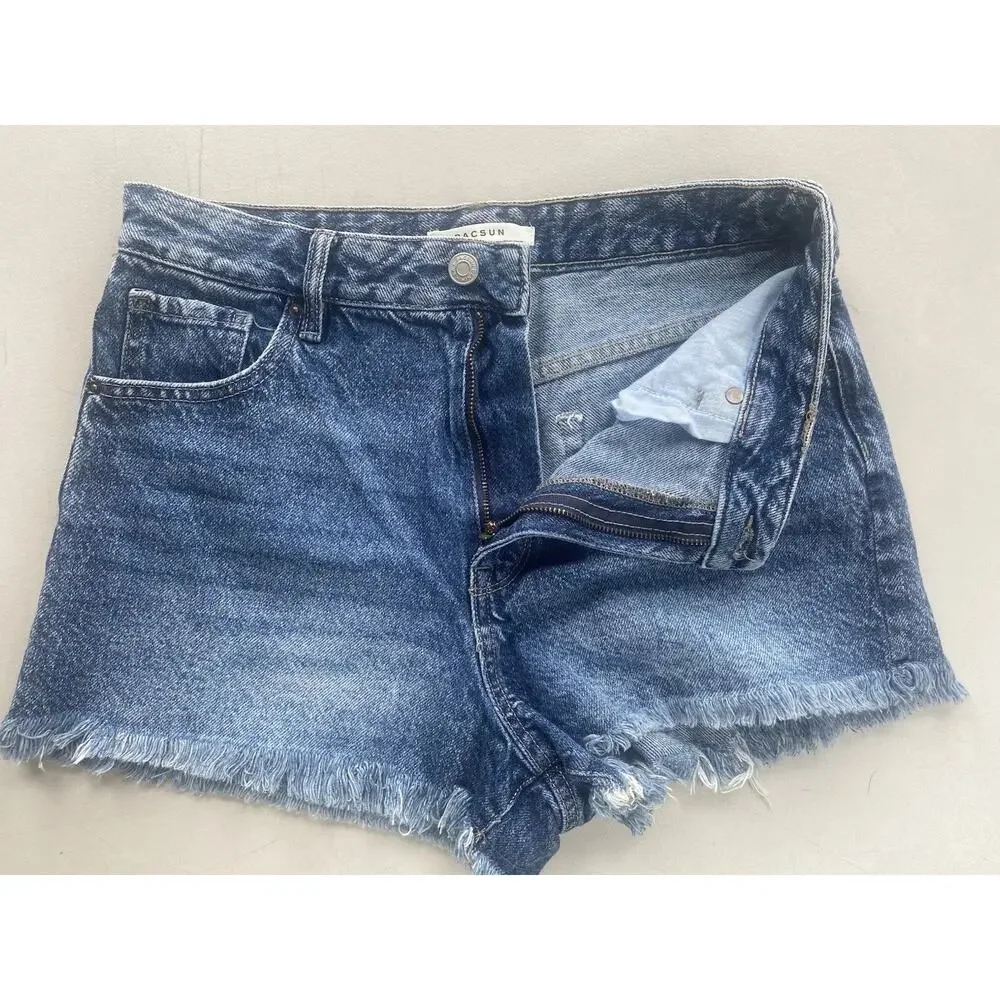 PacSun Shorts Womens Size 28 Dark Wash Casual Denim High Rise Festival Normcore